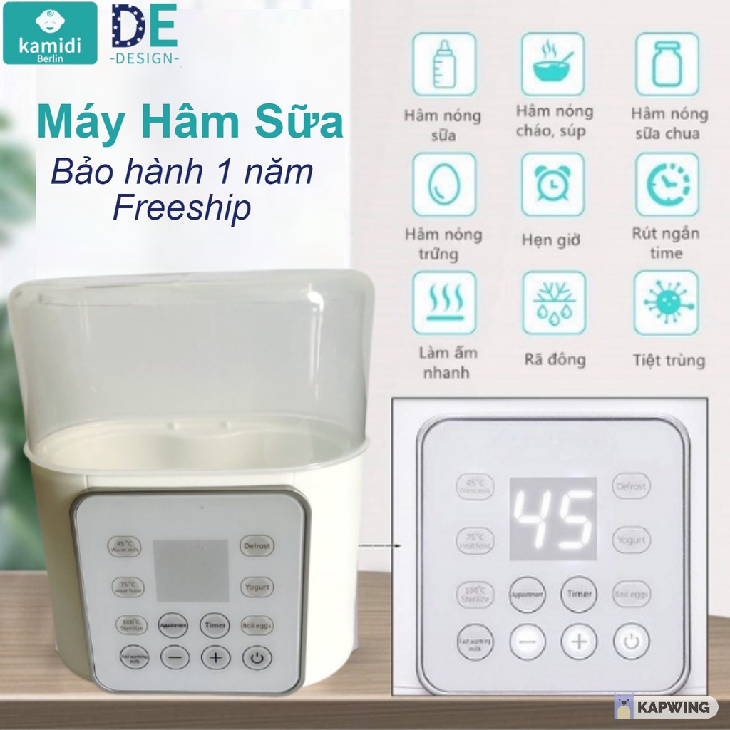 Máy hâm sữa điện tử đa năng 2 bình tiệt trùng hâm nóng nhanh giữ nóng cực tốt bảo hành 1 năm