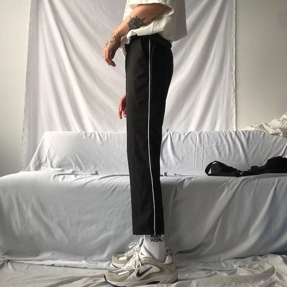 Quần Baggy Tây YAYSHOP unisex nam nữ chất vải mềm mát dáng suông họa tiết SỌC cá tính