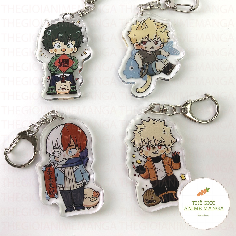 ( Mica trong acrylic ) Móc khóa IN HÌNH BOKU NO HERO ACADEMIA HỌC VIỆN ANH HÙNG ver BABY MỪNG NĂM MỚI anime chibi