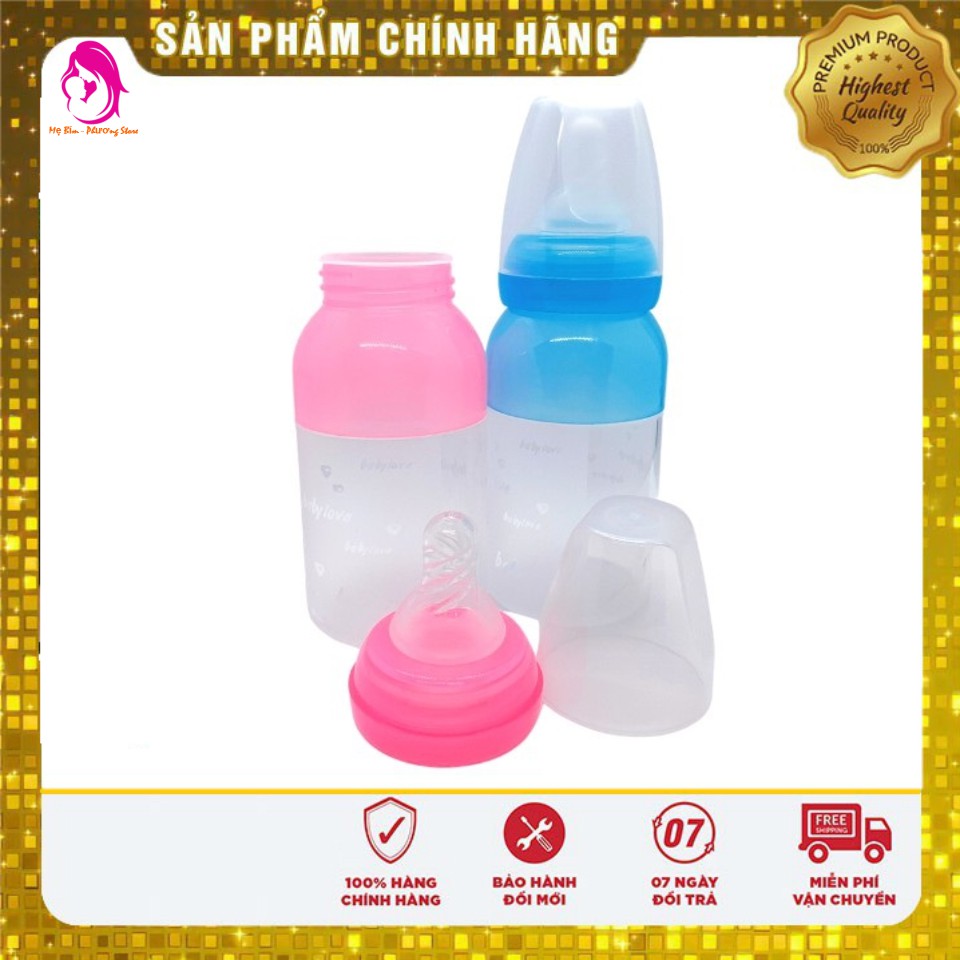 Bình sữa silicon siêu mềm baby love cổ chuẩn thân mềm 110ml tối đa 150ml cho bé