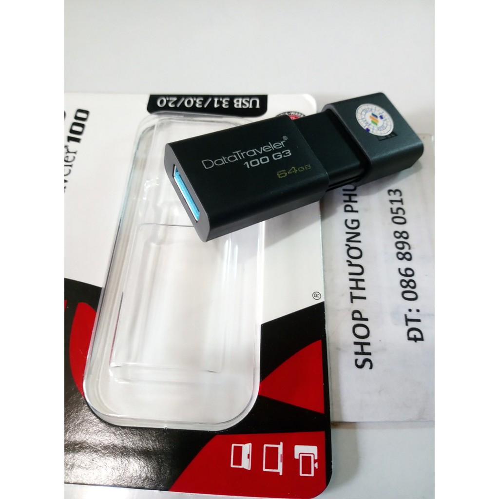 USB lưu trử: USB Flash Drive Kingston Data Traveler DT100G3 - 64GB