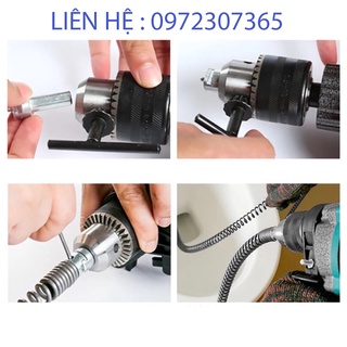 Dây thông tắc cống đường ống đường kính phi 16mm bằng thép managan dùng cho máy khoan