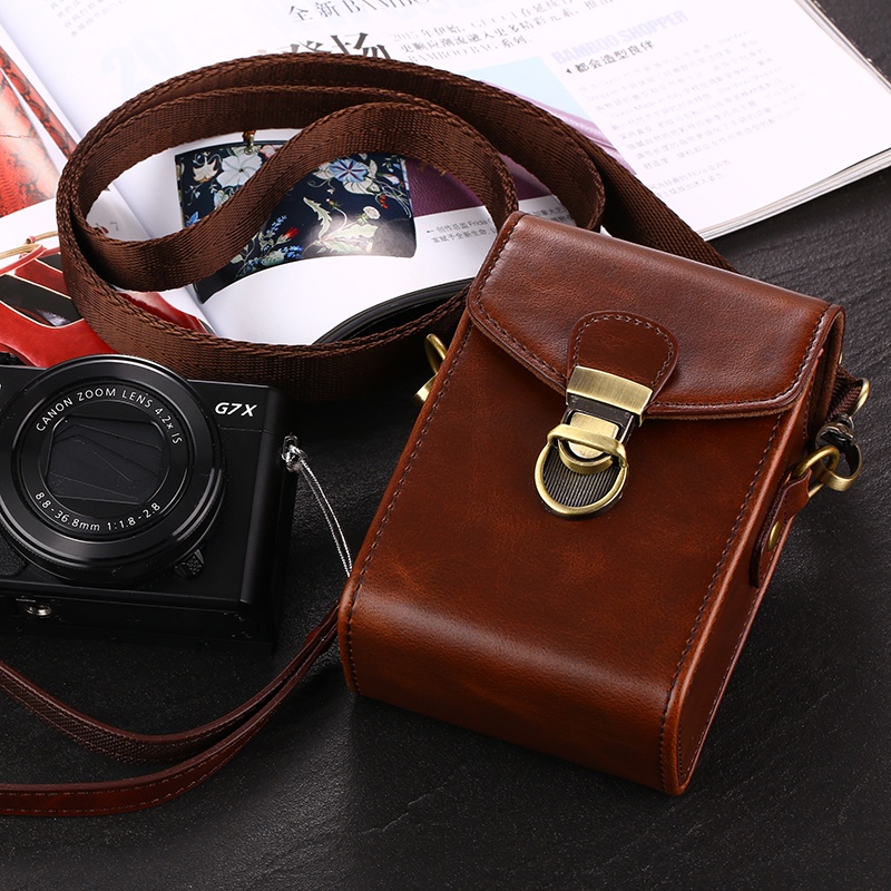 Túi Da PU Cứng Đựng Máy Ảnh Sony DSC RX100 II III IV V M4 M5 M6 HX90V HX90 HX80 HX60 HX50 WX500 W830 W850 Chất Lượng Cao