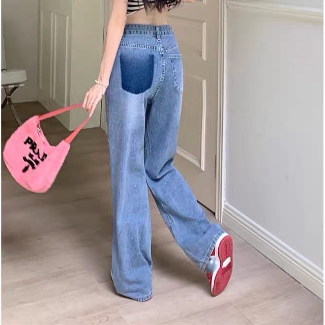 Quần jeans dài ống đứng, quần jean dài cạp cao phong cách_j21