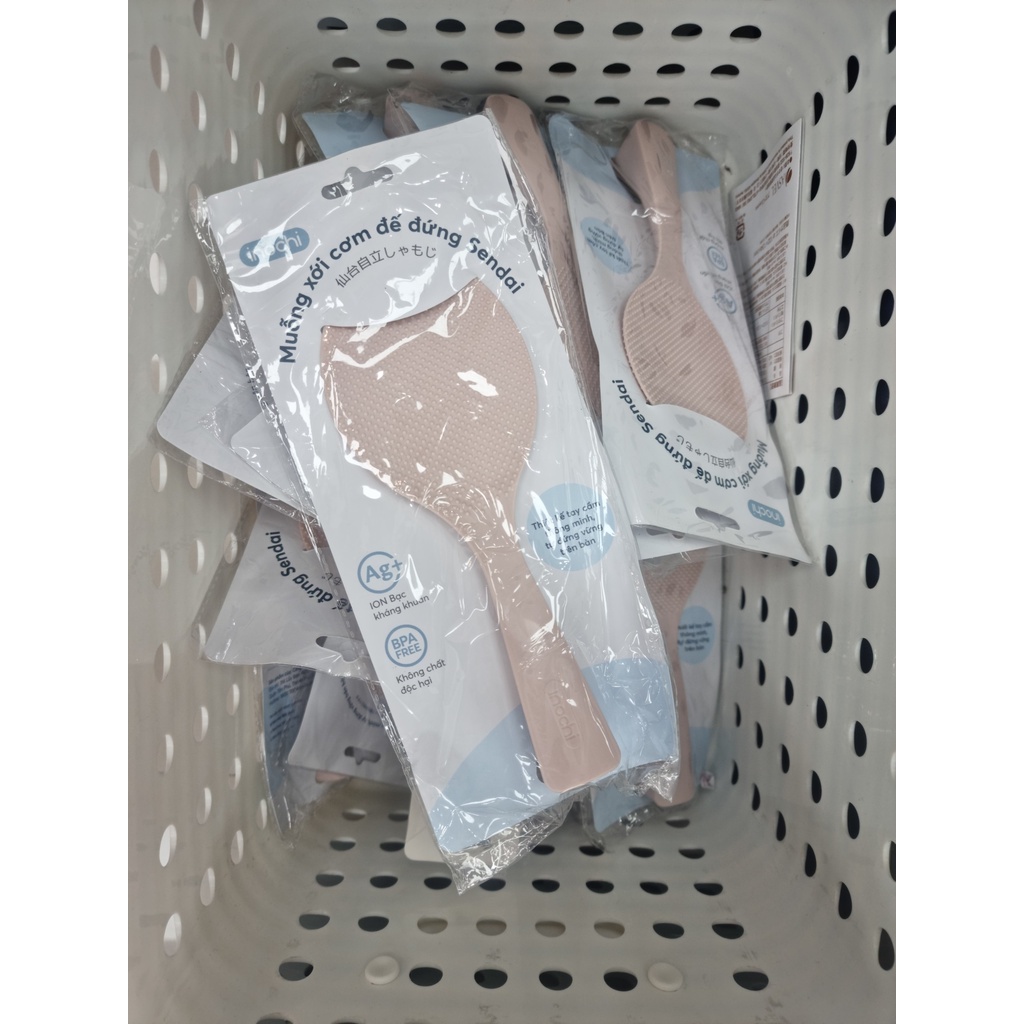 Thìa nhựa Xới Cơm Đế Đứng Sendai inochi Cao Cấp Tiêu Chuẩn Nhật