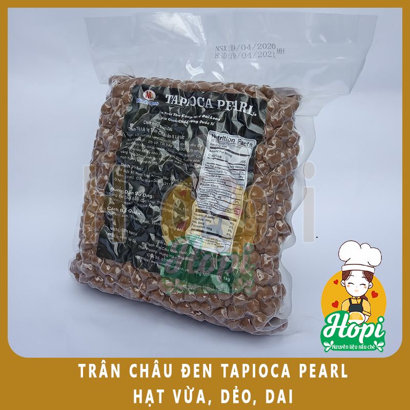 Trân Châu Đen Hạt Vừa Ngon Dẻo Thơm Dùng Làm Toping Trà Sữa (1kg)