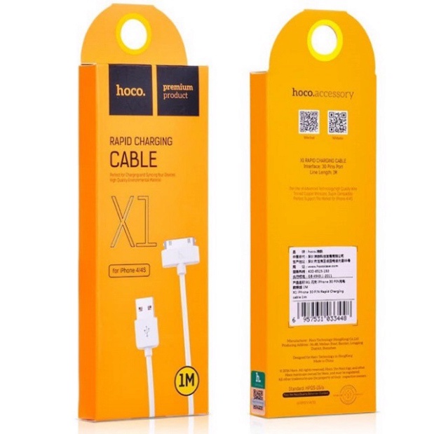 HCM Dây cáp sạc nhanh HoCo X1 cho tablet táo 2,IP4,IP4S-3G máy nghe nhạc táo Nano Bảo hành 12 tháng-freeship