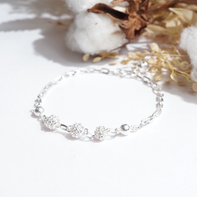 Lắc tay bạc nữ 925 Snowball cao cấp QMJ -Q619