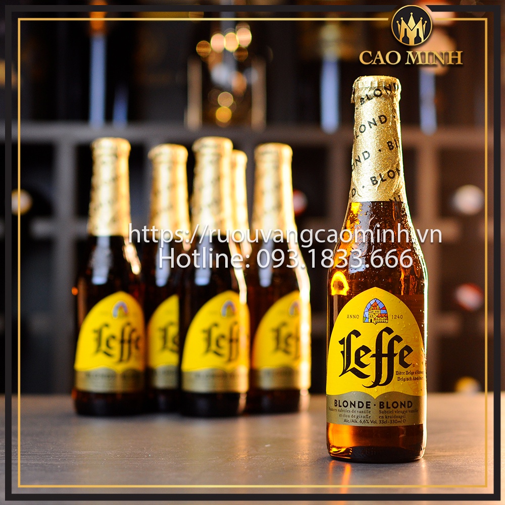 Bia Leffe Vàng 6,6% Thùng 24 Chai 330ml Nhập Khẩu Bỉ