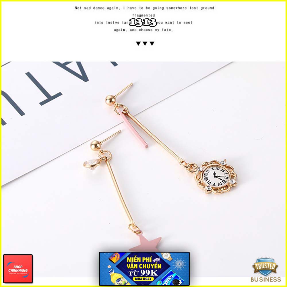 BÔNG TAI NỮ DÁNG DÀI MẶT ĐỒNG HỒ CỰC LẠ PHONG CÁCH - CH1313