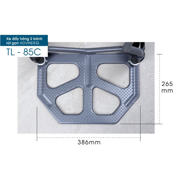 Xe đẩy hàng 2 bánh rút gọn chở 85kg nhập khẩu ADVINDEQ TL-85C, bánh xe chống ồn, khung siêu bền chịu lực tốt