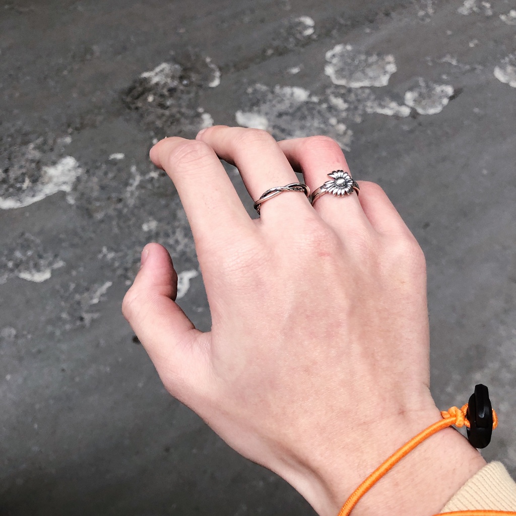 Nhẫn bạc S925_ Nhẫn dây xoắn họa tiết vẩy cá