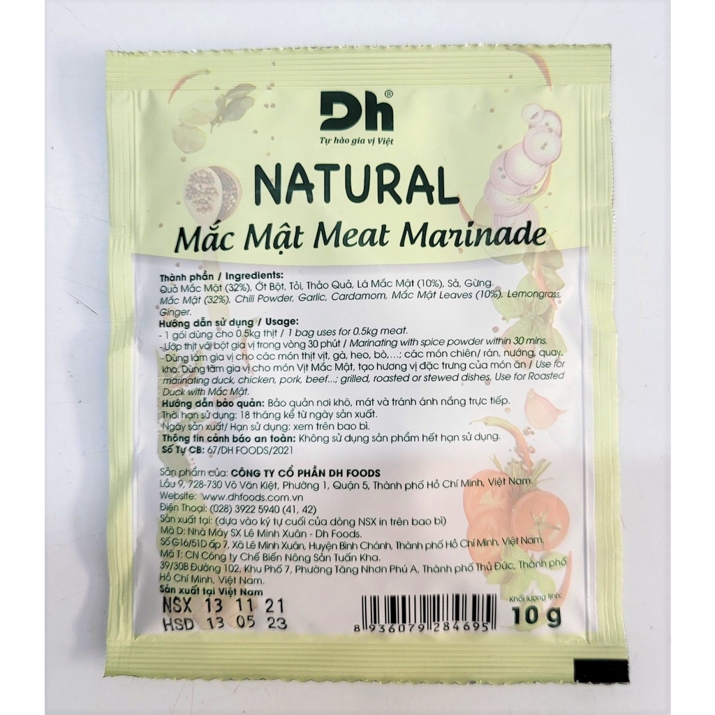 [10g] GIA VỊ ƯỚP THỊT MẮC MẬT Natural [VN] DH FOODS Meat Marinade (dhf-hk)