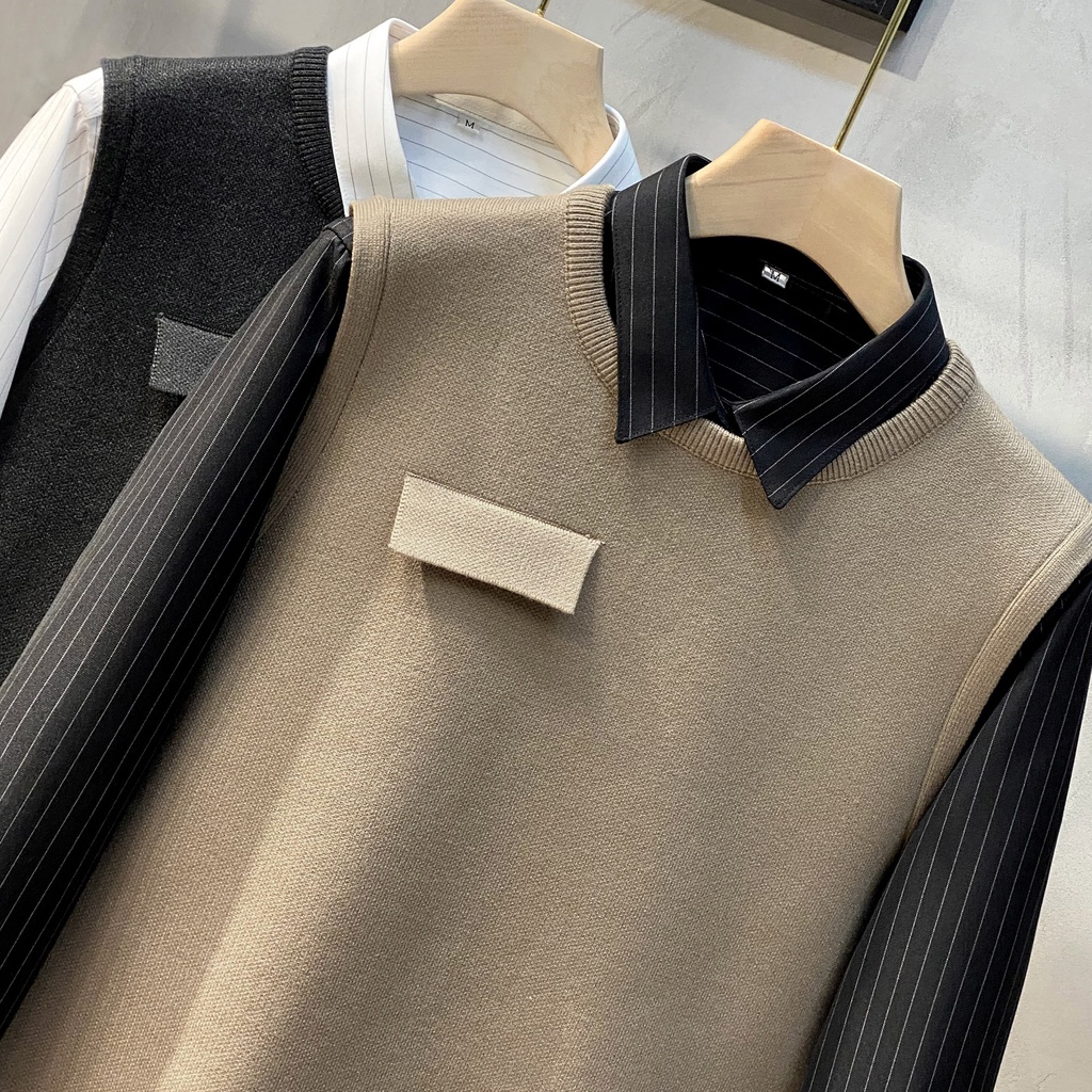 Áo len nam ba lỗ cao cấp phong cách lịch lãm mặc đi làm, đi chơi