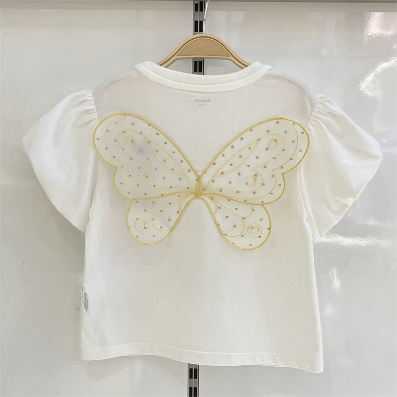 Áo Thun Ngắn Tay In Hình Bướm Thời Trang Mùa Hè Hàn Quốc 2023 Mới Dành Cho Nữ