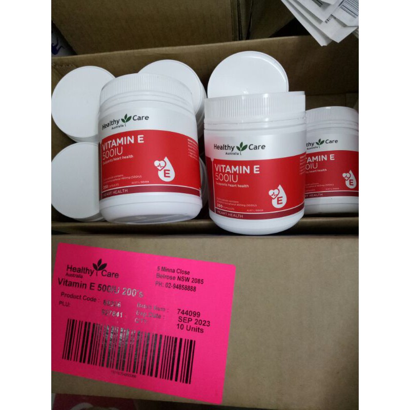 Viên uống bổ sung vitamin E 500IU Healthy Care 200v Úc