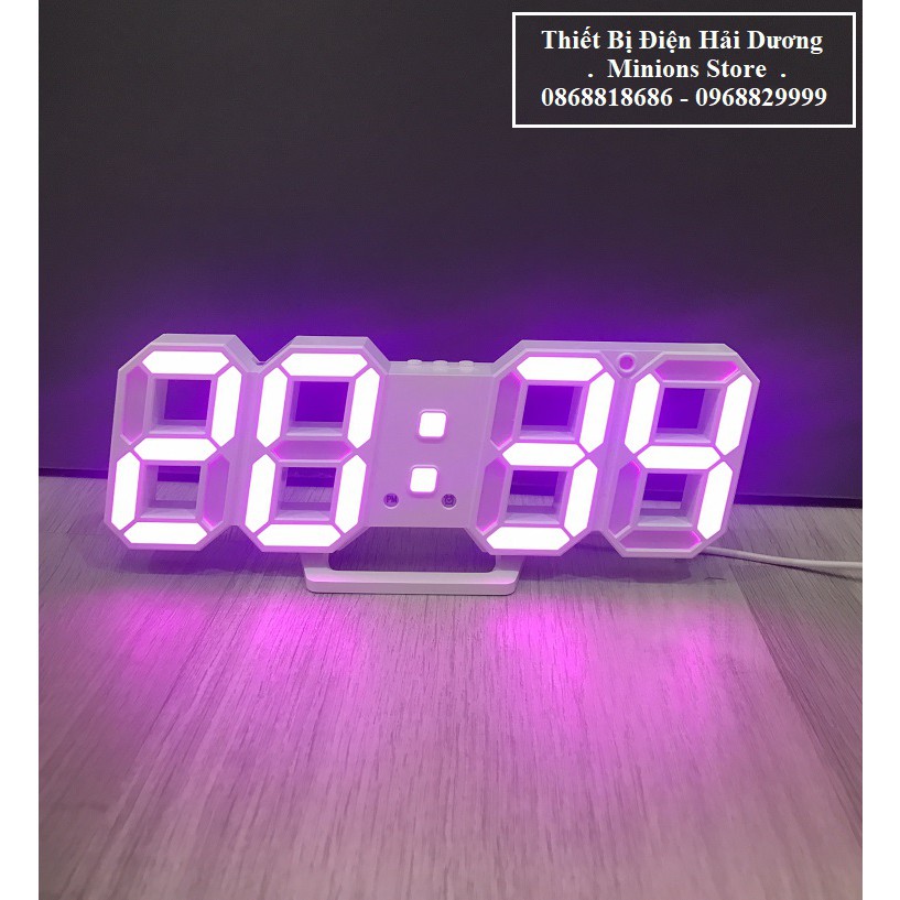 Đồng hồ LED 3D treo tường, để bàn thông minh TN828 Smart Clock - Bảo hành 18 tháng - Trang trí decor vintage căn phòng