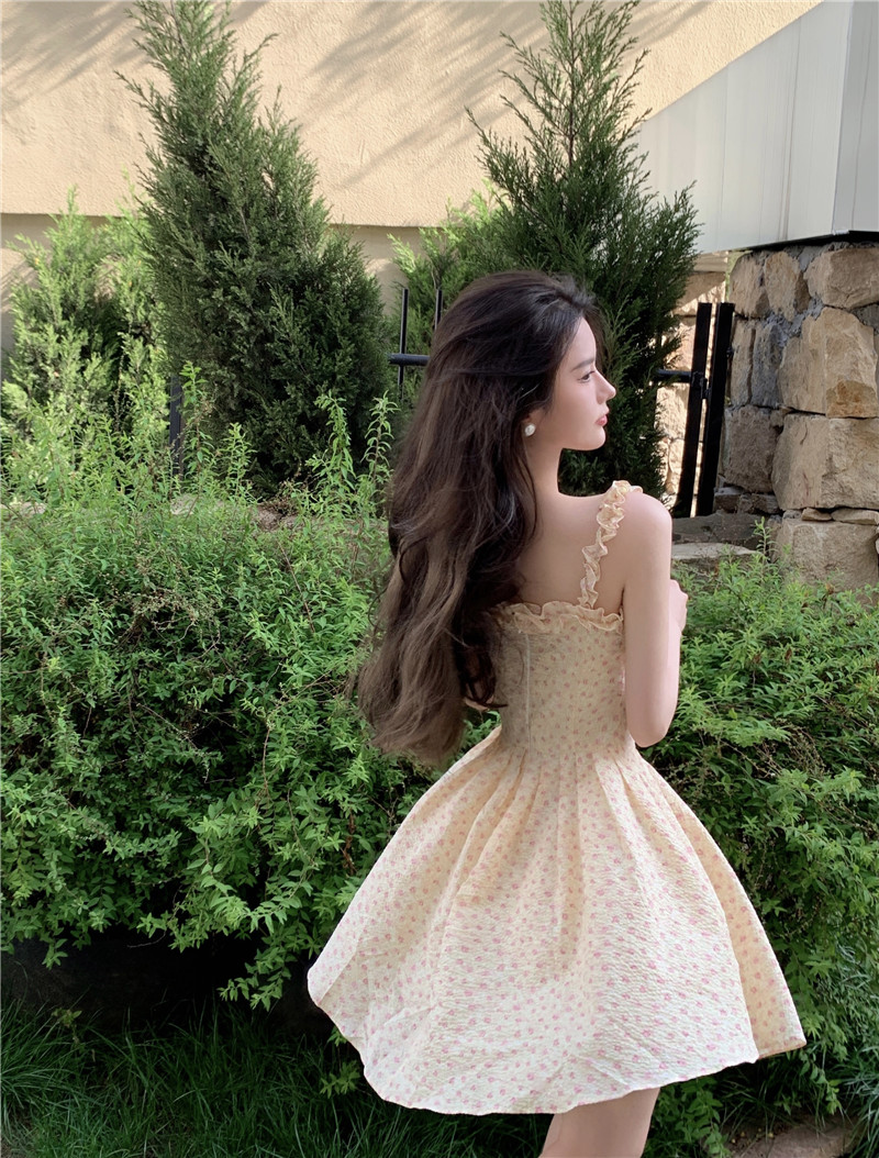 Đầm không tay Họa Tiết Hoa Phong Cách Retro Thời Trang | BigBuy360 - bigbuy360.vn