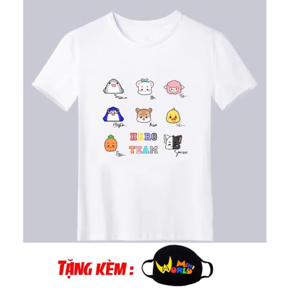 🔥Siêu HOT🔥 Áo thun linh vật Hero Team 2 màu đen trăng cực ngầu - áo phông Mini World cực chất /uy tín chất lượng