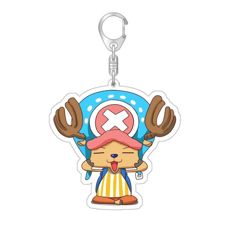 One Piece Luffy Keychain Zoro Acrylic Double Sided Transparent key Chain Ring Keyring Bag Accessories Jewelry For Women Men Gift