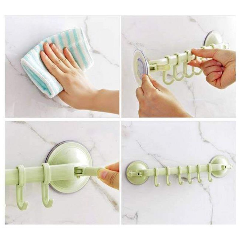 Móc treo đồ nhà tắm, nhà bếp hút chân không đa năng, móc treo quần áo tiện dụng FAMAHA