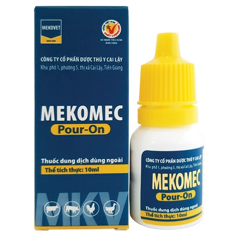 MEKOMEC 10ML Bôi sống lưng ve ghẻ, bọ chét trên gia súc, gia cầm - Thú Y Huy Hoàng