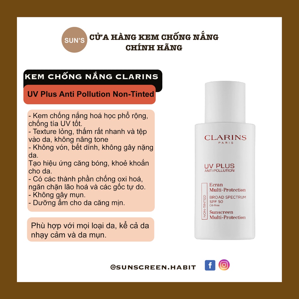 Kem chống nắng CLARINS bản Mỹ 50ml 2020