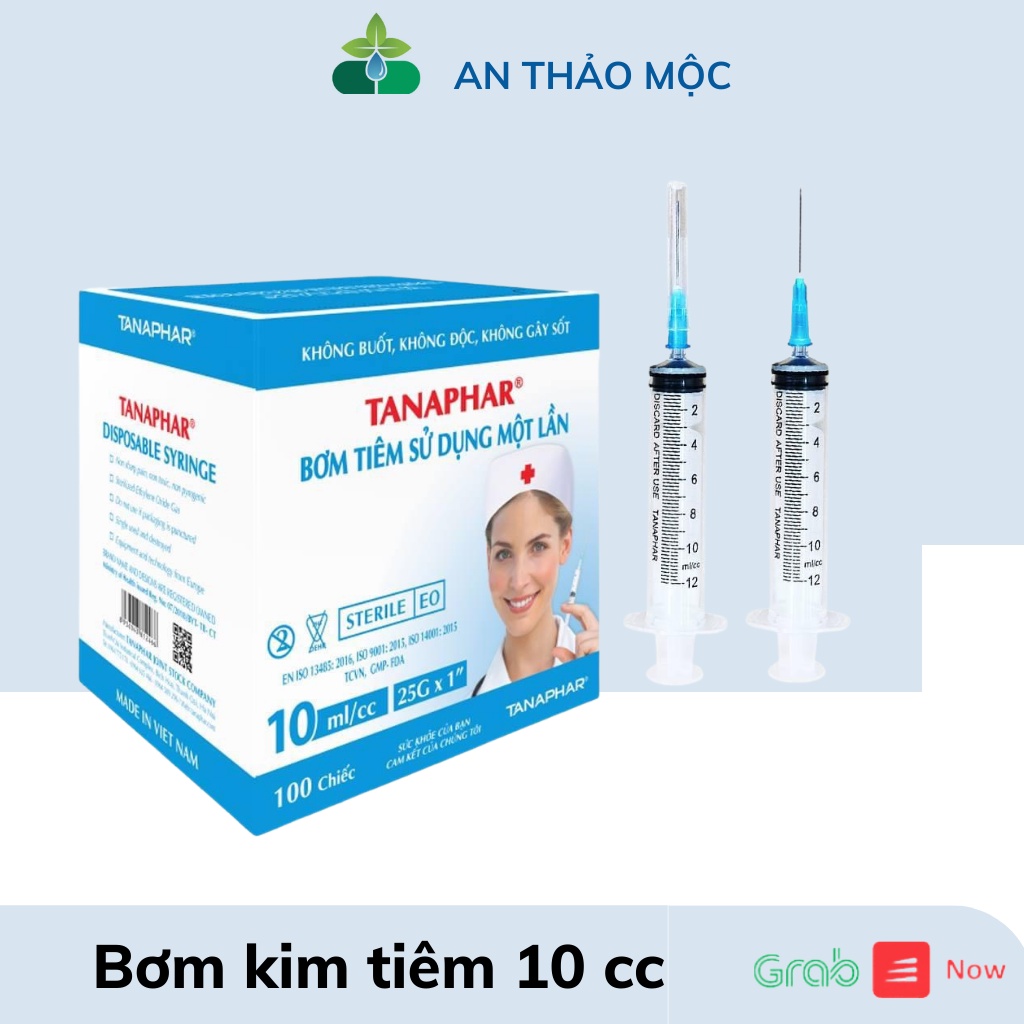 Bơm kim tiêm 10cc.bơm tiêm sử dụng 1 lần tanaphar.anthaomoc