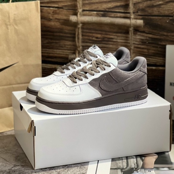 Giày Sneaker Af1 Stussy Af1 Canvas Af1 Da Lộn Xám Đen Tặng Tất