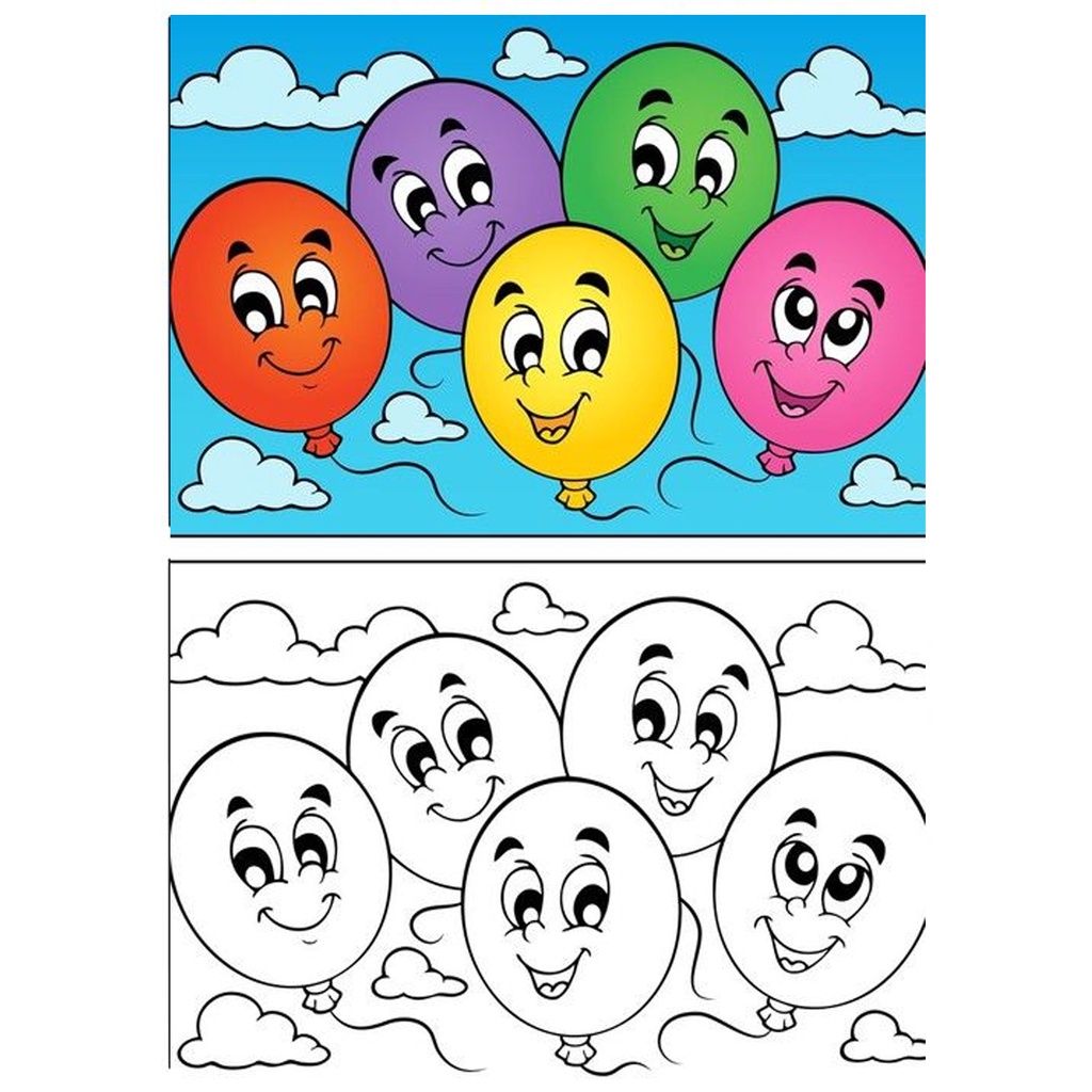 Bộ Tranh tô màu, màu nước theo mẫu cho bé phát triển tư duy, sáng tạo