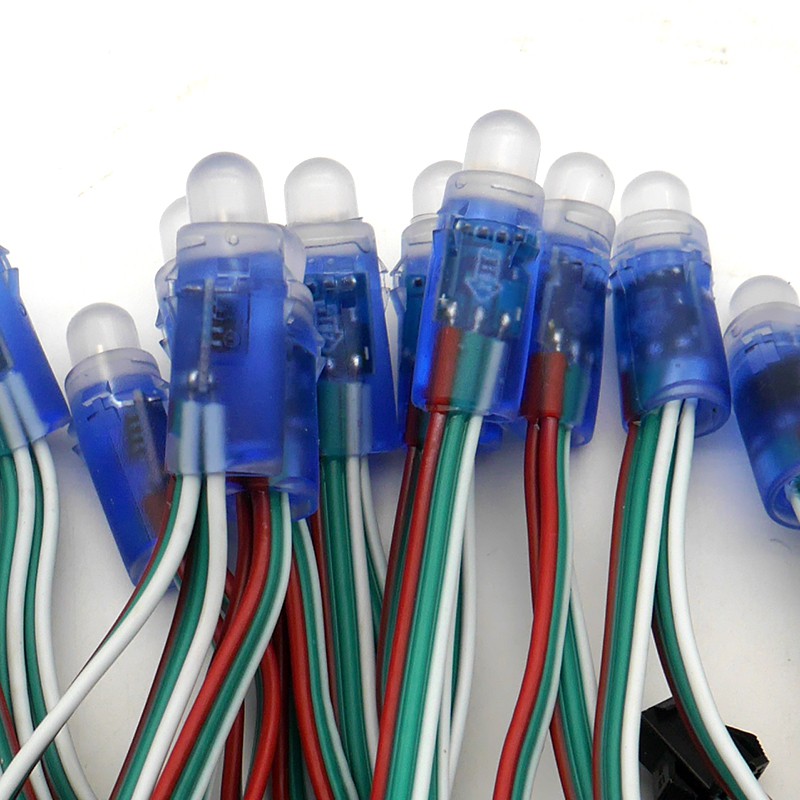 LED ĐÚC F8 FULL MÀU WS2811 UCS1903 5V DÂY 50 BÓNG CHỐNG THẤM | BigBuy360 - bigbuy360.vn