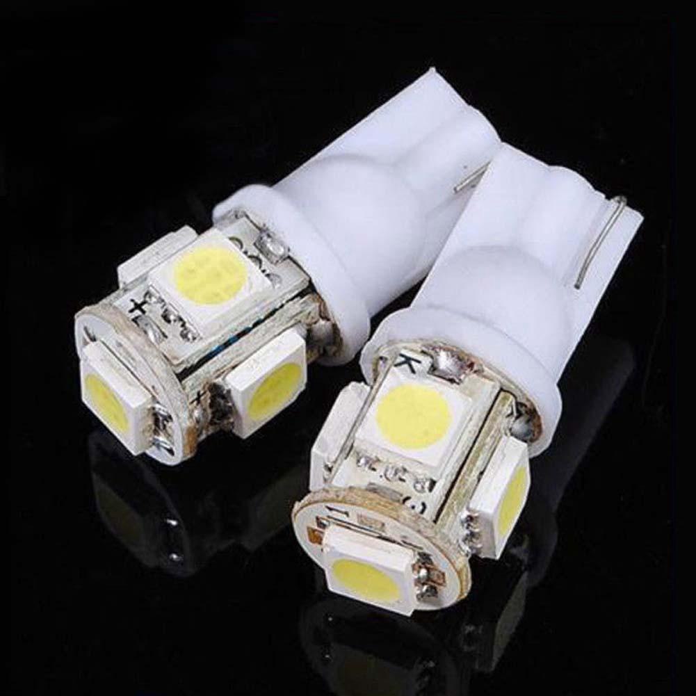 Set 2 bóng đèn Led T10 5 SMD W5W 168 cho đèn báo rẽ/ đèn bên hông/ đèn lùi xe hơi