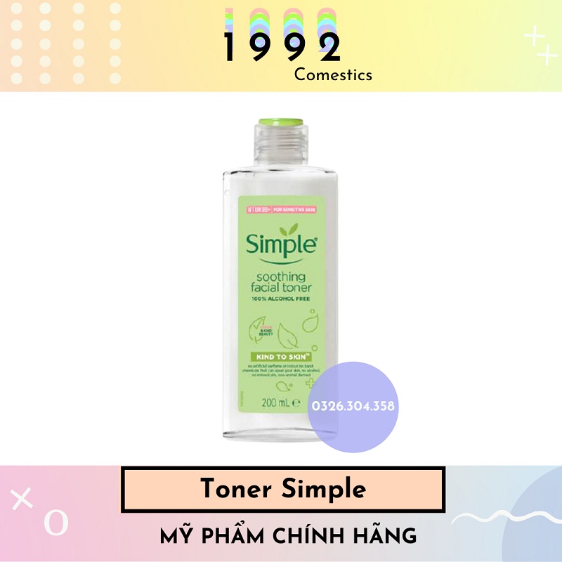 [CHÍNH HÃNG] Nước hoa hồng Simple Smoothing Facial Toner_Toner lý tưởng_Bước Skincare cuối giúp da tươi đẹp rạng ngời!