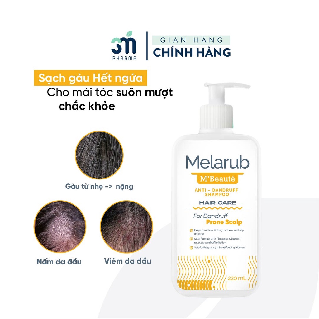 Dầu Gội Sạch Gàu Melarub Sạch Da Đầu, Ngăn Ngừa Gàu Anti Dandruff Shampoo Chai 220ml