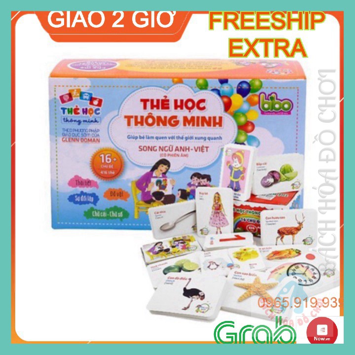 Bộ thẻ học thông minh 💖FREESHIP💖 416 Thẻ - 16 Chủ đề - Song ngữ Anh Việt