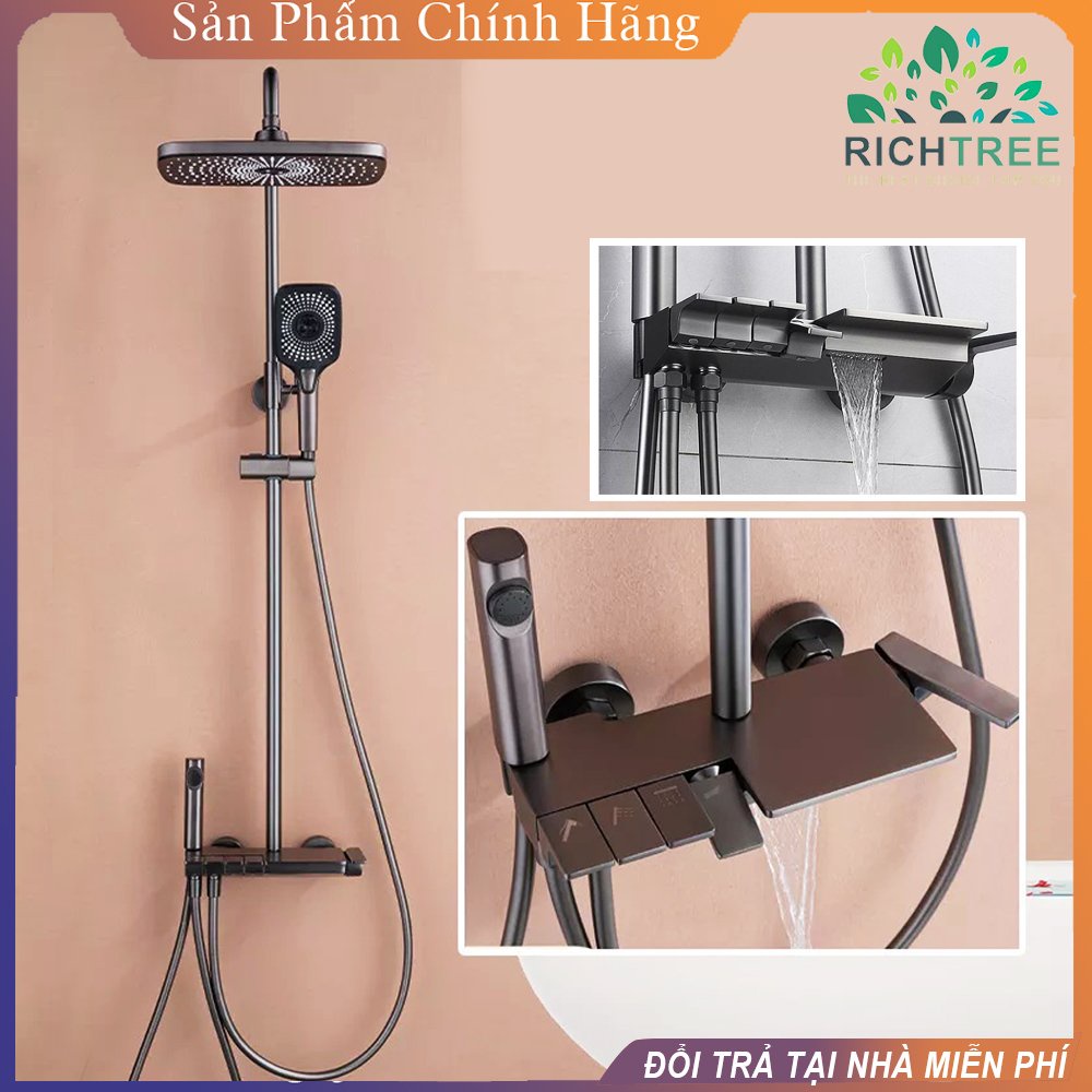 Bộ Sen Cây Tắm Đứng Nóng Lạnh Phím Đàn Cao Cấp, củ sen đồng nguyên khối thương hiệu RICHTREE - Bảo hành 03 năm
