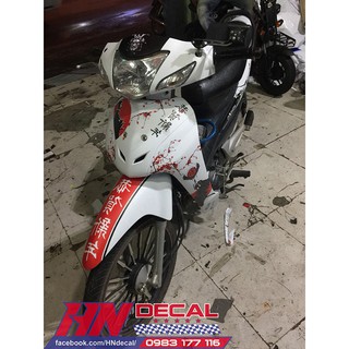 Tem Trùm Wave Alpha Trắng Đỏ Samurai