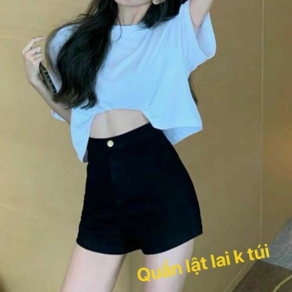 Quần short nữ kaki , Quần lưng cao KHÔNG TÚI lưng cao ôm sát body  - QĐ01