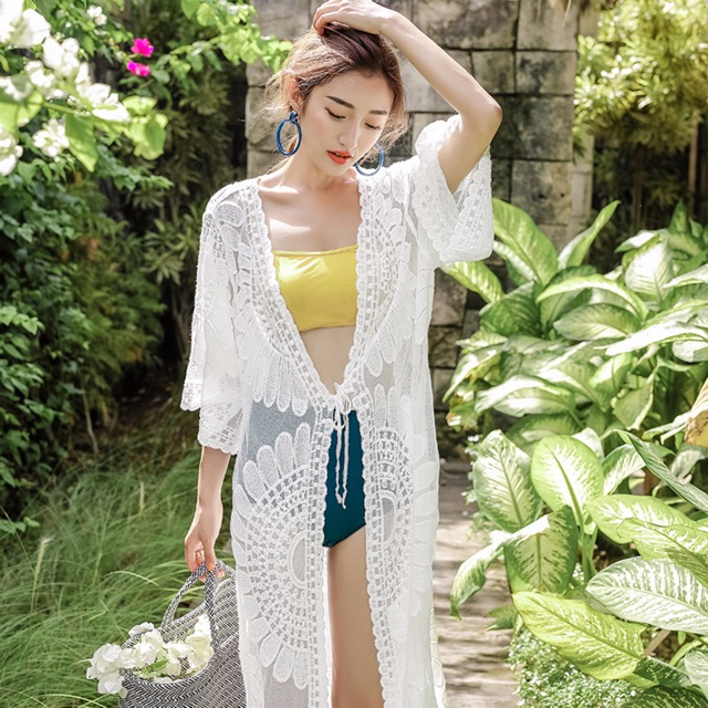 👘Áo Choàng Ren Cotton Đi Biển, Chống Nắng Tốt, Tay Lỡ Siêu Xinh - Hàng Nhập Quảng Châu - Lucky Girl shop | BigBuy360 - bigbuy360.vn