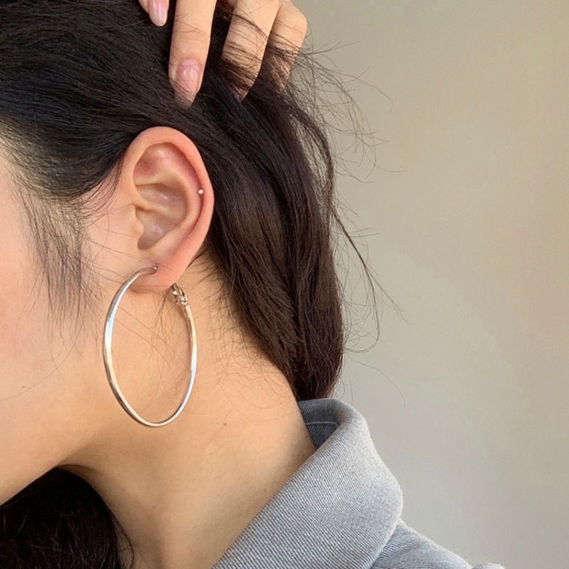 Hoa Tai Nữ Hình Tròn Phong Cách Hàn Quốc