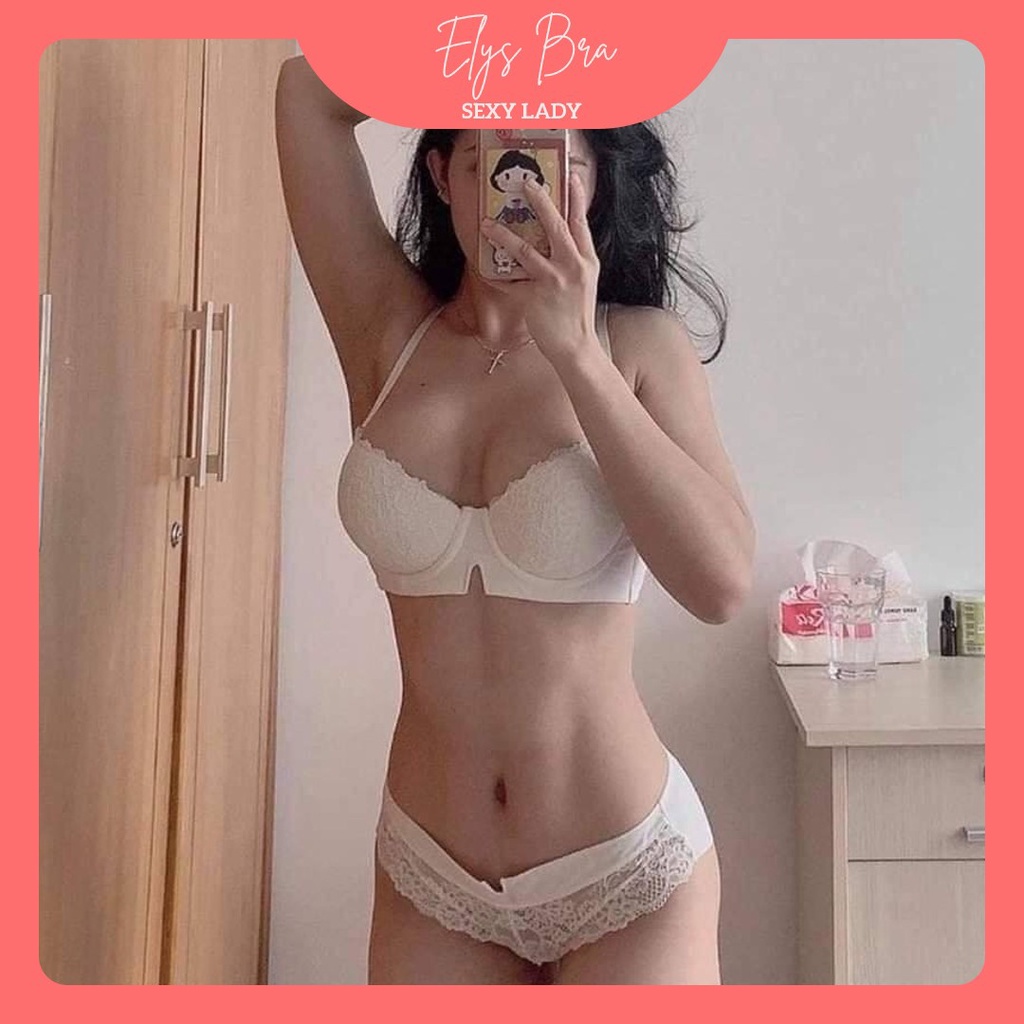 Set lót có gọng đệm vừa Man V cúp ngang. Form áo đẹp nâng ngực tạo khe quyến rũ