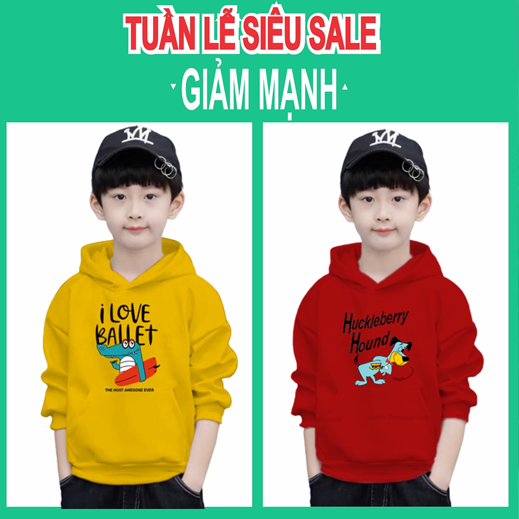 MA021- Áo hoodie cho bé trai-áo hoodie trẻ em ,chất Vải da cá 100% coton cao cấp cho bé (15-45kg)