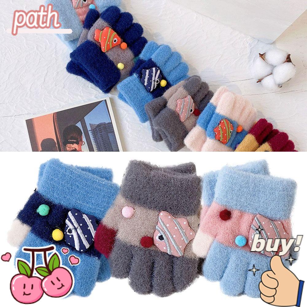 Găng Tay Hở Ngón Giữ Ấm Cho Bé 2-4 Tuổi