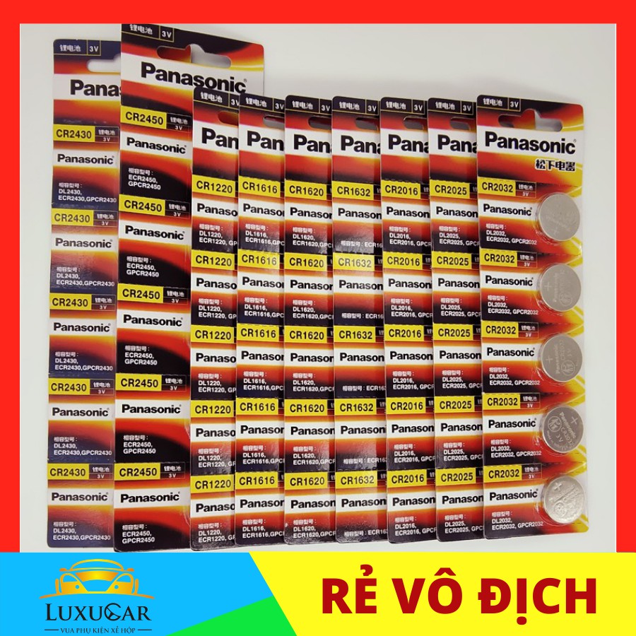 Pin khuy cúc áo, pin nút áo Panasonic CR2032, CR2025, CR2016, CR1632, CR1220, CR1620 3V Lithium Made in Indonesia