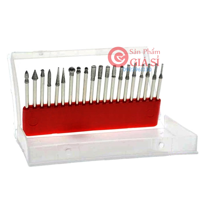 ❤️freeship❤️ 20 mũi mài phủ kim cương - Bộ phụ kiện máy khoan mài đa năng 20 đầu mài mài inox sắt ok
