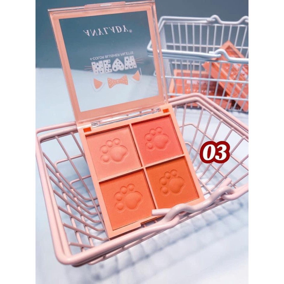 PHẤN MÁ 4 Ô MEOW ANYLADY tone đào BLUSHER SiêuThích Hot | BigBuy360 - bigbuy360.vn
