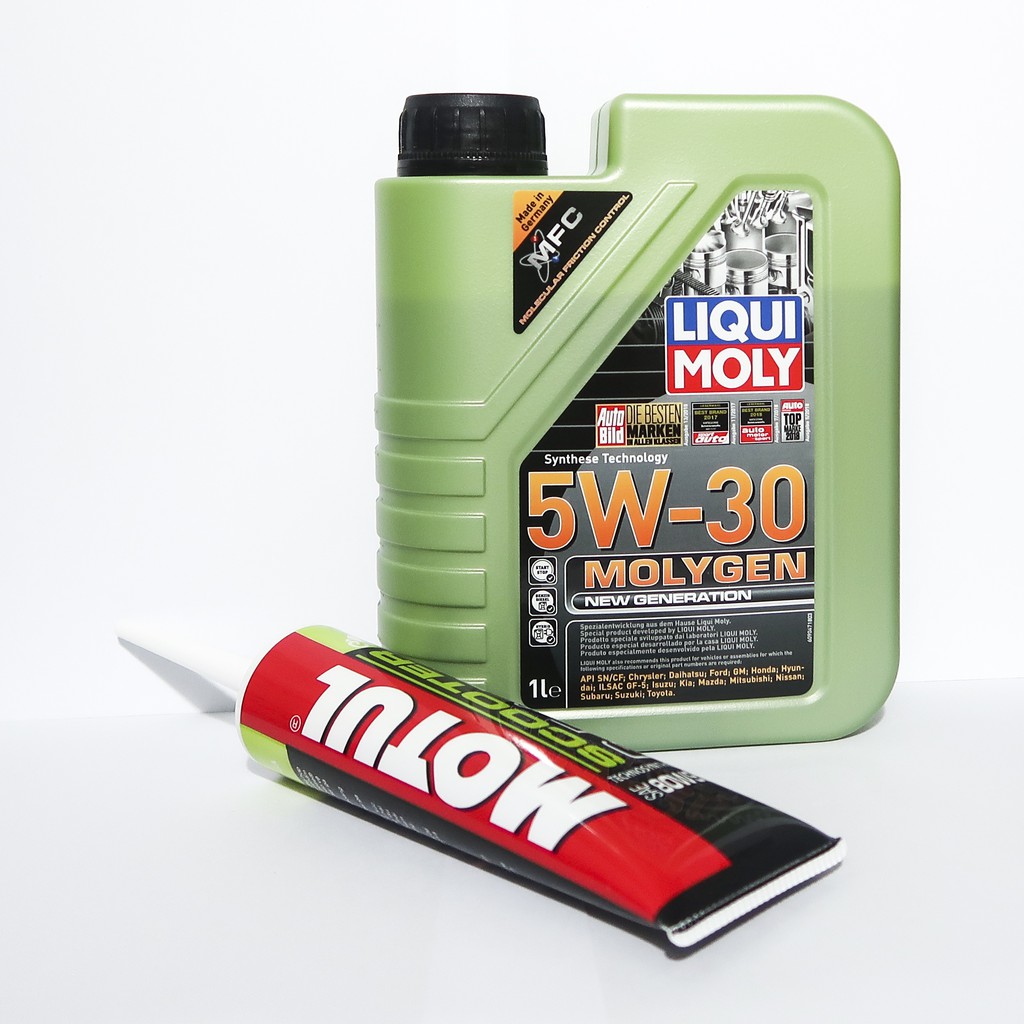 Combo 1 chai nhớt  Liqui Moly Molygen 5W30 và 1 tuyp lab Motul