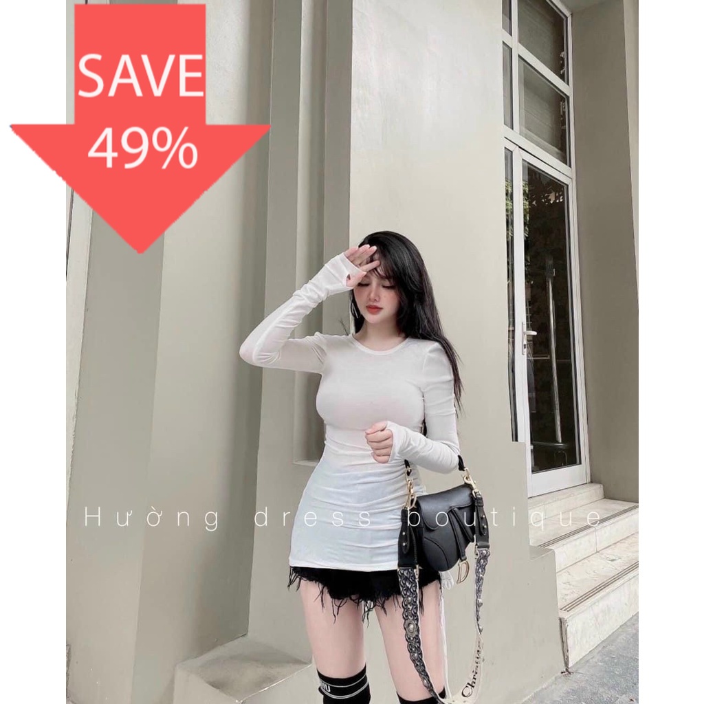 Áo Borip Form Dài Cổ Tròn Tay Dài Phối Rút Eo Nhẹ Nhàng TTKXA0183