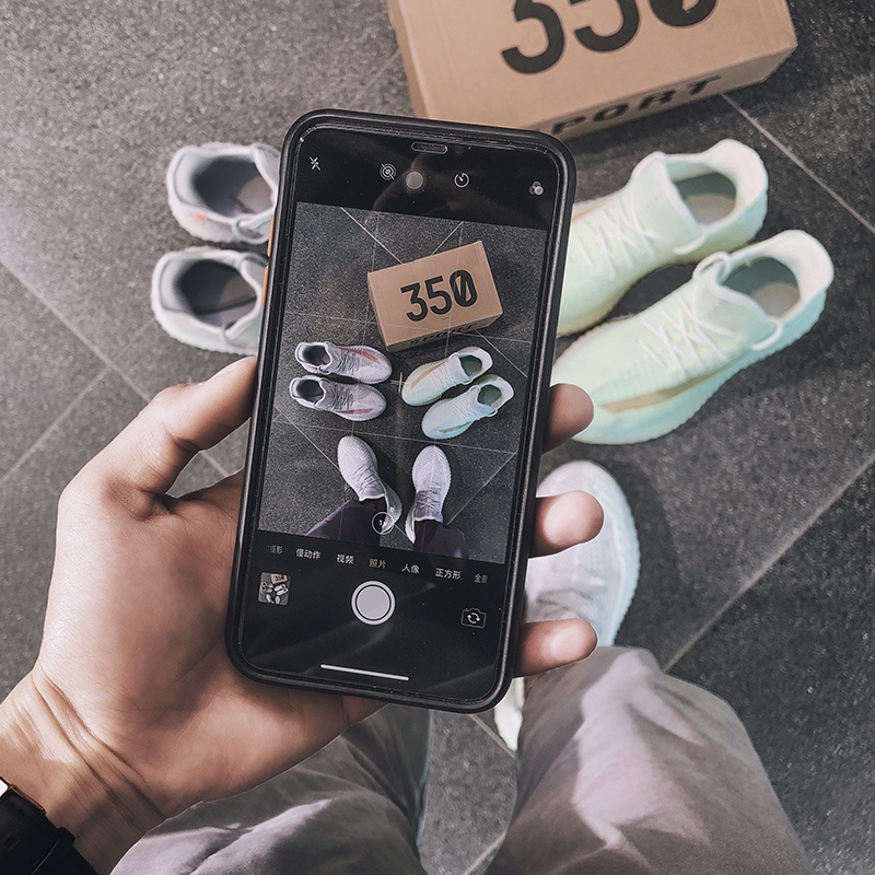 Giày Thể Thao Đế Bằng Phối Lưới Thoáng Khí Trọng Lượng Nhẹ 350v2 Thời Trang Cho Nam