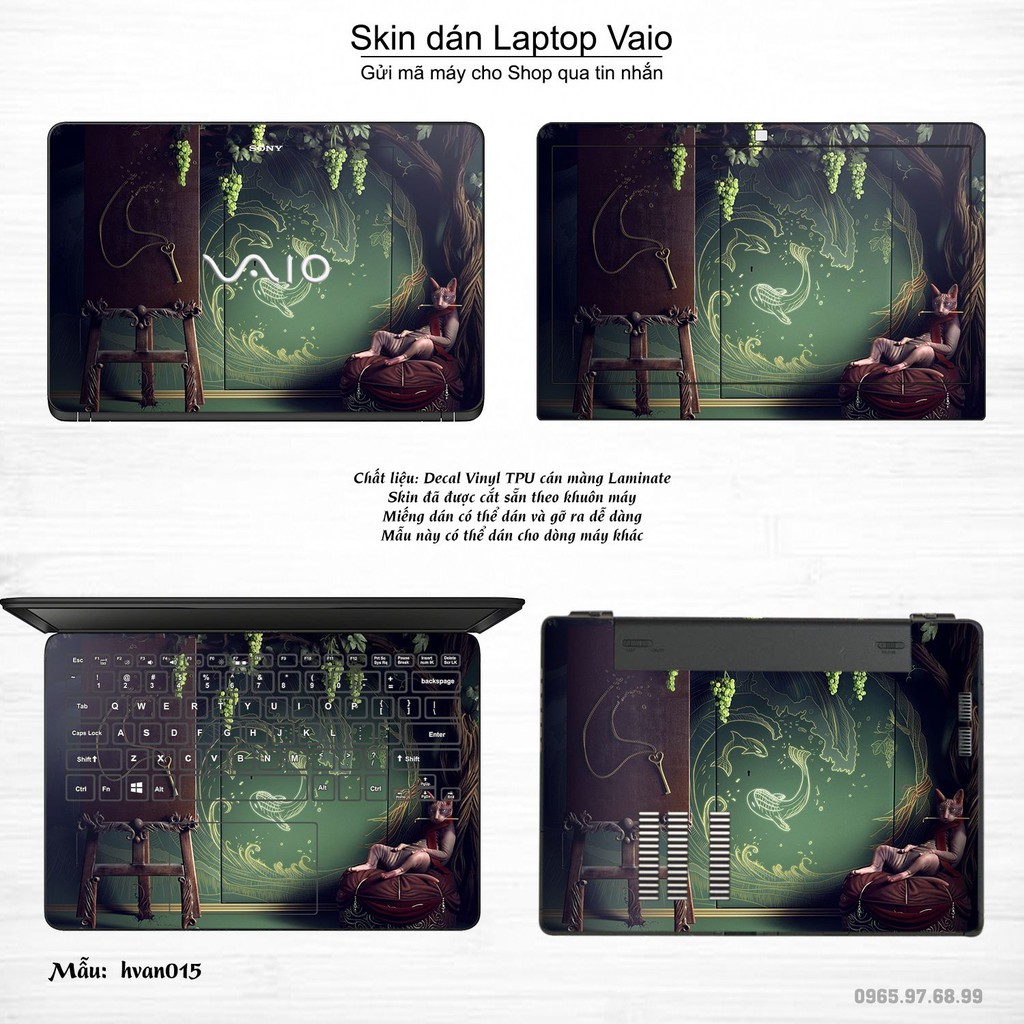 Skin dán Laptop Sony Vaio in hình Hoa văn _nhiều mẫu 3 (inbox mã máy cho Shop)